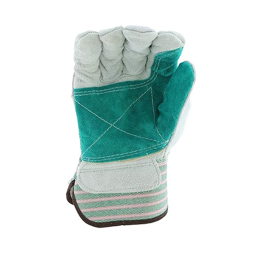 West Chester 500DP Split Cowhide Leather Glove - [Pack of 12 Pairs] 10.5 in. (L), 5 in. (W), Large Double Palm Glove with 2.5 in. Safety Cuff