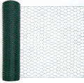 Green Chicken Wire 36 inch(H) x 100 ft(L), Anti-Rust Hexagonal Galvanized Metal Garden Netting for Floral Arrangements, PVC Coated Chicken Wire Coop for Crafts Plant Protector Pet Rabbits Fencing