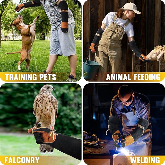 HLDD HANDLANDY Animal Handing Gloves- Bite Proof, Puncture & Scratch Resistant for Safe Handling