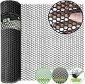 QueenBird Black Plastic Wire Mesh Fence 15.7IN x 10FT Roll - Ideal for Poultry, Dogs, Rabbit, Snake Barrier & Gardening - Durable Plastic Chicken Wire Mesh - Versatile Plastic Fencing&Netting Solution