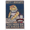 Kitty Biscuits Metal Sign - 8x12" Cat Signs Home Decor for Kitchen, Bedroom & Living Room, Funny Cat Decor, Great for Home and Commercial Spaces, Great as Charming Valentines Day Gifts for Cat Lovers