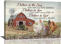 banonaty Rooster Kitchen DecorWall Art Rustic Farmhouse Chicken Barn PicturesWall Decor Country Inspirational Quotes Canvas Prints Home Office Decorations For Bathroom Dinning Room Framed 24/inx16/in