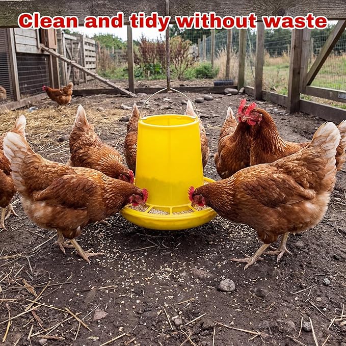 Shellwei 8 Pack 17.6 lb Hanging Chicken Feeders Large Chick Feeder Chicken Food Dispenser for Large Automatic Plastic Poultry Feed Dispensers for Ducks Geese Turkeys Quail