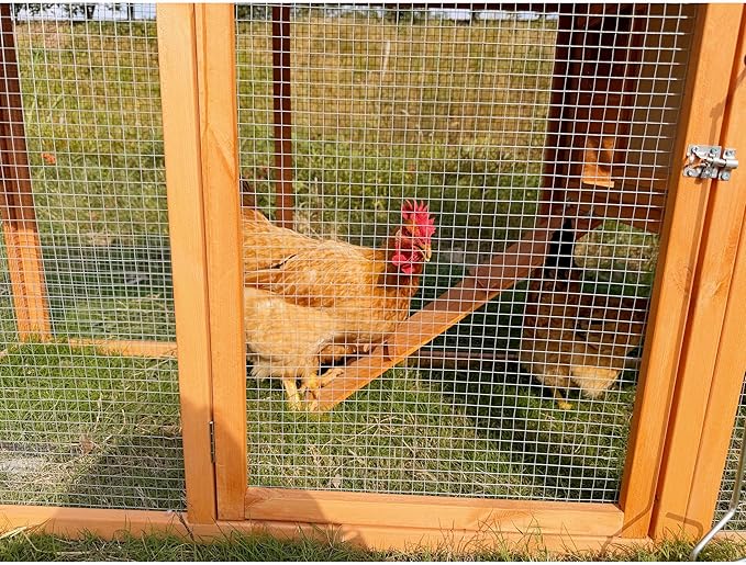 Wooden Chicken Coop for 4 to 6 Chickens Large Poultry Hen House with Outdoor Run Nesting Box Pull Out Tray and Easy Access Sliding Door