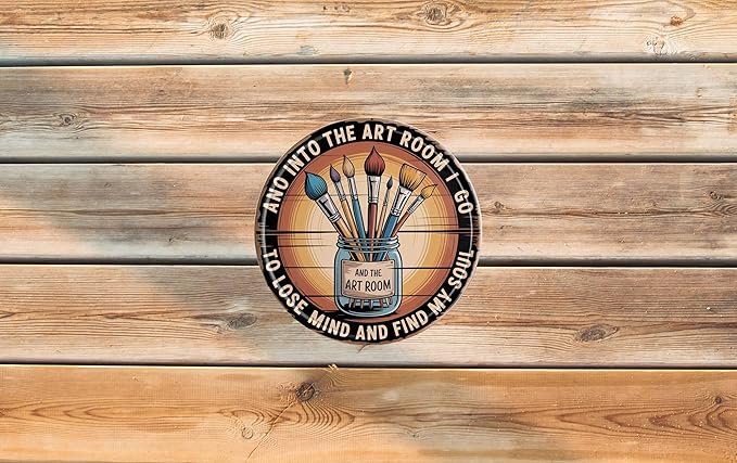 AWISZZZ Art Room Soul Metal Sign 8x8in Round Bohemian Plaque for Studio Wall Decor Creative Gift