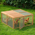 Chicken Coop Run Rabbit Cage No Assembly Portable Chicken Run Bunny House with Top & Side Opening Doors,Outdoor Small Animal Playpen Wooden Chicken Brooder Box Guinea Pig Cage 45"x 42"x 20"
