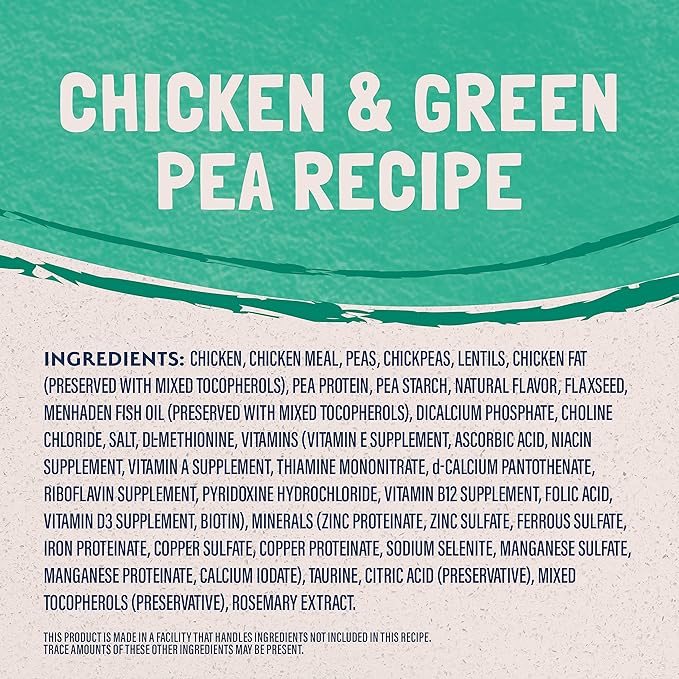 Natural Balance Limited Ingredient Adult Grain-Free Dry Cat Food, Chicken & Green Pea Recipe, 10 Pound (Pack of 1)