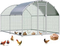 HITTITE Large Metal Chicken Coop with Run, 12.8 x 9.84 x 6.23 ft Walk in Poultry Cage Chicken Run Pen, Dome Roof Outdoor Chicken Runs for Yard with Waterproof & Anti-UV Cover