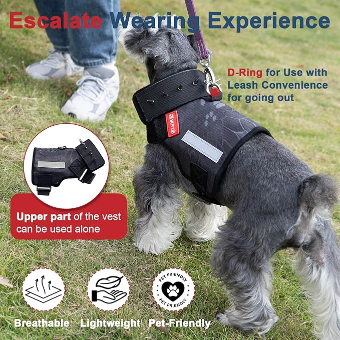 Dog Protection Vest Harness Built-in Bendable Lightweight Steel Plate Against Attacks by Coyote, Hawk, Raptor, and Birds of Prey