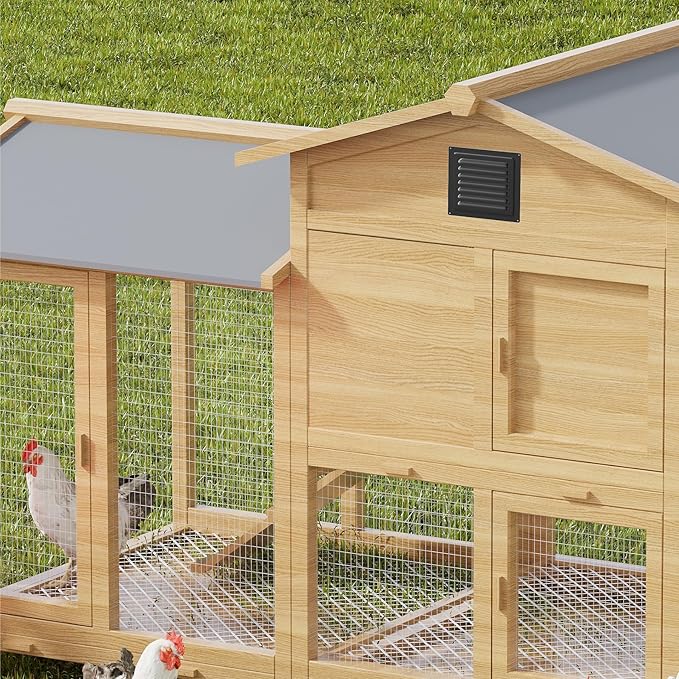 Chicken Coop Metal Wall Vent, 2 Pack 10" x 10" Metal Shed Vent with Built-in Screen for Anti-Debris, Louver Vent Grille for Chicken Coop, Hen House, Poultry Cage, Rabbit Hutch, Black