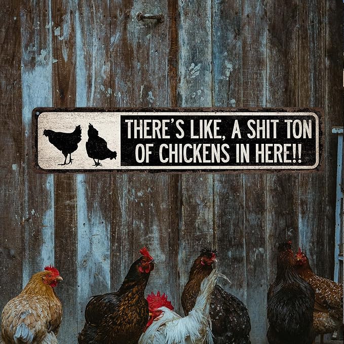 Funny Chickens Décor - USA Made Metal Chicken Coop Sign