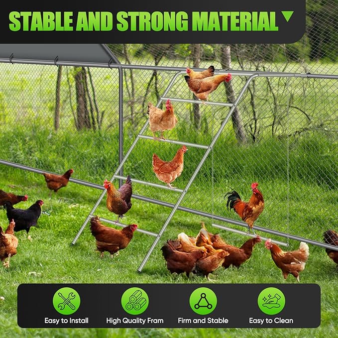 Chicken Coop Perches with Swing – Multi-Bar Roosting Ladder & Fun Chicken Swing for Backyard Poultry,Easy Installation Weather-Resistant Chicken Roosting Bars Accessory