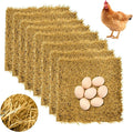 Hamiledyi 8 Pcs Chicken Nesting Pads 12"x12" Artificial Grass Rug Carpet Synthetic Turf Mat Washable Chicken Coop Bedding Laying Garden Lawn Indoor/Outdoor Bedding for Chicken Hen Small Pets(Brown)