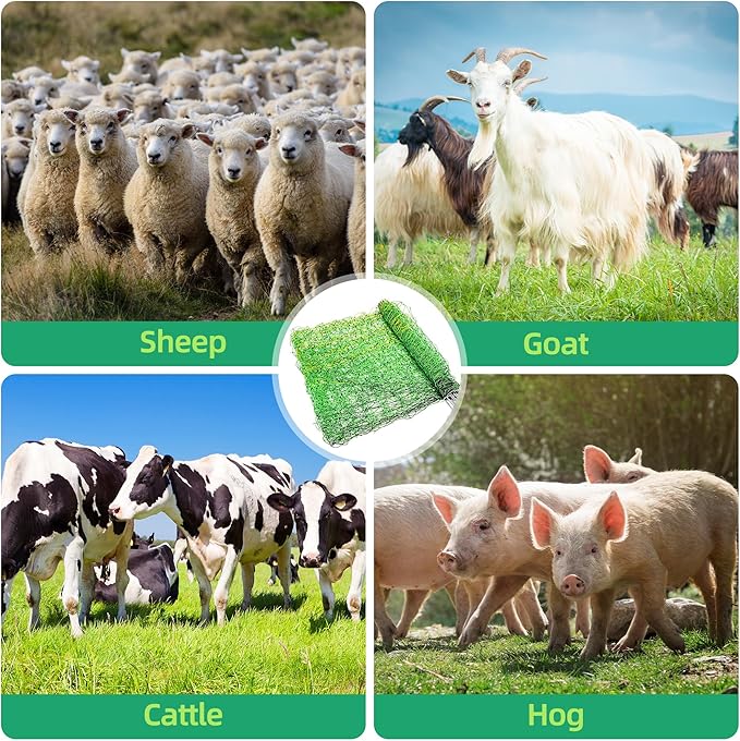 Electric Fence Netting, 42.5" H x 164' L, Portable Livestock Nets Mesh for Hog, Dogs, Deer, Goats, Larger Animals Electric Fencing for Backyards, Homesteaders, Farms, Ranches, Gardens