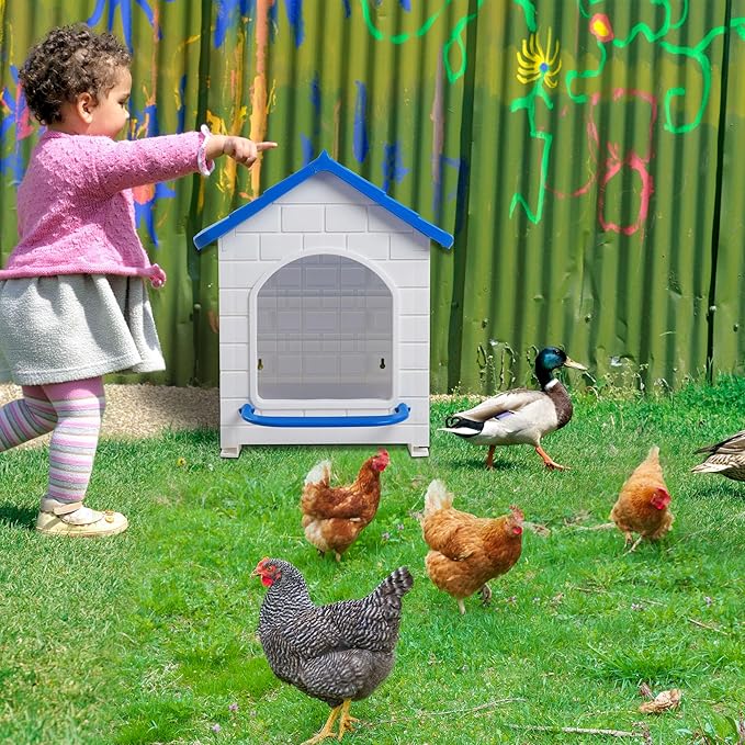 Chicken Nesting Box, 100% Waterproof Hens Nesting Box for Laying Eggs for Hens, Ducks and Poultry, Large Signle Compartment Chicken Nesting Boxs Indoor & Outdoor (Blue)