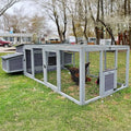 Aivituvin Chicken Coop Outdoor Duck House with Large Run and Two Sided Nesting Boxes for 4-6 Chickens 103" L