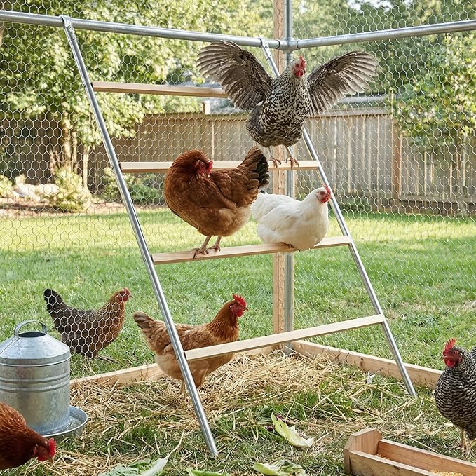 Metal Square Chicken Perches Roosting Bar, 57" L x 40" W Perfect for Backyard Poultry, Chicken Perch for Coop, Easy to Assemble&Clean