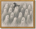 InSimSea Vintage Framed Wall Art for Living Room, Ghost Meeting Canvas Decor, Occult Artwork Prints, Dark Academia Oil Painting Wall Decor Gallery Picture for Bathroom Bedroom Kitchen 10L x 8W