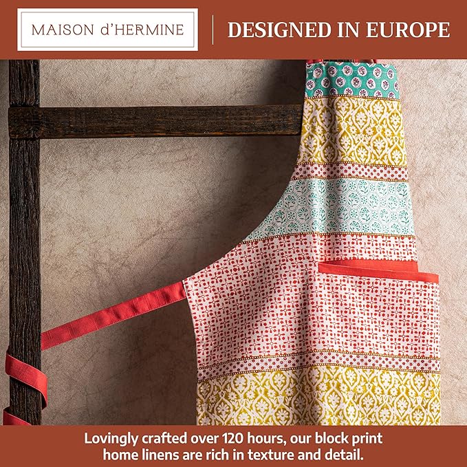 Maison d' Hermine 100% Cotton Apron for women with Pocket Kitchen Chef Apron for Men Cooking Easter Decorations