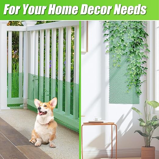 Garden Fence Green Plastic Mesh- 16in x 40ft Plastic Chicken Wire Plastic Netting for Floral Arrangements, Poultry, Animal Barrier, Gardening,Rabbit Fence