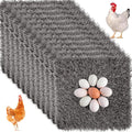 Zhengmy 12 Pcs Chickens Nesting Pads Set Nest Box Bedding Washable Nesting Pads for Chicken Coop, Artificial Grass Rug Carpet Synthetic Turf Mat, 12 x 12 x 1.2 Inches (Gray)