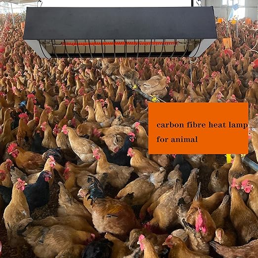 Heat Lamp for Chicks, Carbon Fiber Heating Element, Energy-Saving Poultry Equipment (330W)
