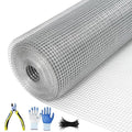 19 Gauge Hardware Cloth 1/2 Inch 48x100 Ft – Vinyl Coated Galvanized Steel Mesh | Silver Chicken Wire Fence for Garden, Poultry Netting, Rat Wire & Snake/Tree Guard，Silver