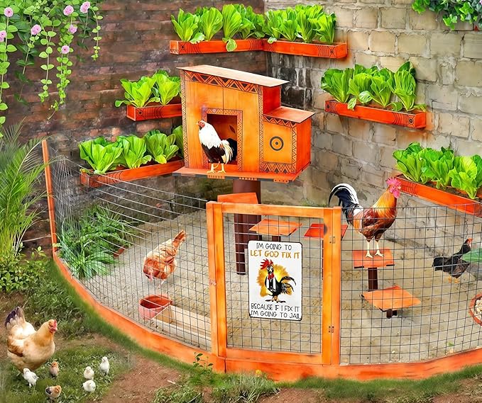 Funny Chicken Gifts I'm Going To Let God Fix It Tin Sign for Home Farm Chicken Coop Farmhouse Kitchen Garden Decor 8 X 12 Inch (3520)