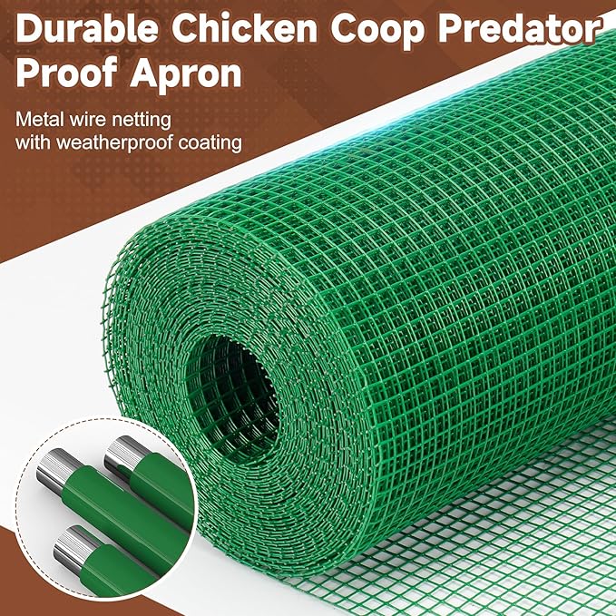 BJADE'S Chicken Coop Predator Proof Apron,Chicken Wire Bottom Predators Resistant,Fence Netting Barrier for Chicken Coop