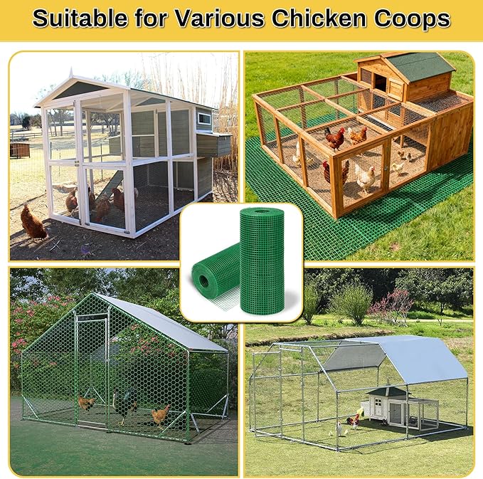 Chicken Coop Predator Proof Wire Mesh, Poultry Bottom Barrier Netting, Anti-Digging Skirt Predator Apron, 11.6" x 65 Ft Total