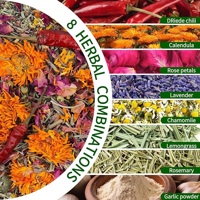 21oz Chicken Nesting Herbs- 8 Natural Herbs Mixture for Chicken Coop Fresh Coop Odor Control & Egg Production | Reusable Sealed Pack | Fresh Bedding Supply for Chicken & Duck Coop, Poultry Dust Bath