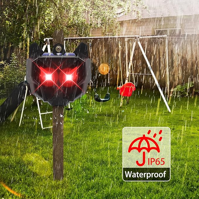 Solar Nocturnal Animal Repeller (4Pack) - 2026 Upgraded Predator Eye Animal Deterrent with Dual Red Flashing Lights - IP67 Waterproof Coyote Repellent Outdoor for Deer,Raccoon,Fox,Skunk,Chicken Coop