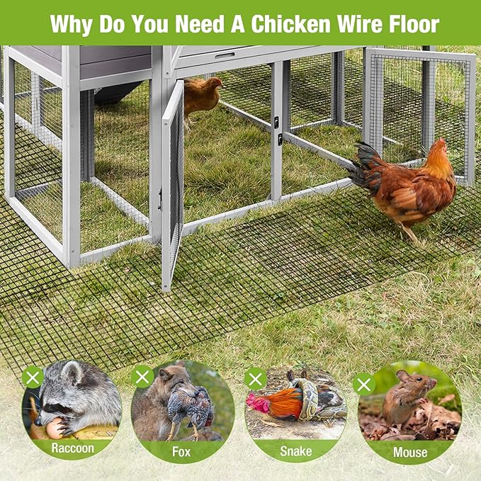 Chicken Wire Bottom Predators Resistant Barrier Mesh,14 Pieces for Chicken coop AIR46