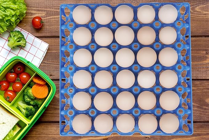 10Pcs Plastic Egg Tray 30-Cell Egg Flats Egg Crates, Stackable Egg Cartons Flats for Egg Packing, Storage, Shipping Fresh Eggs