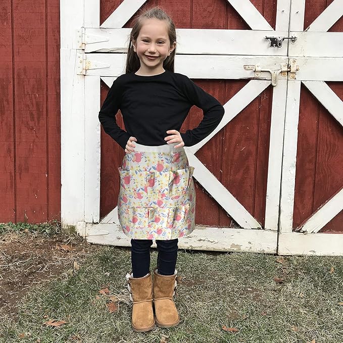 Plum Hill Kids Chicken Egg Collecting Apron with Pockets