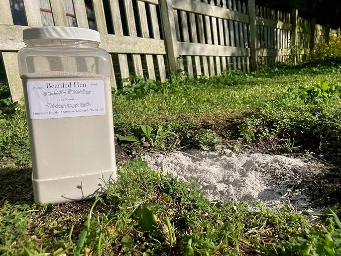 Poultry Powder - All Natural Chicken Dust Bath - 3 Organic Ingredients: Limestone Powder, Hardwood Ashes & Fossil Shell Flour (12 Pound)