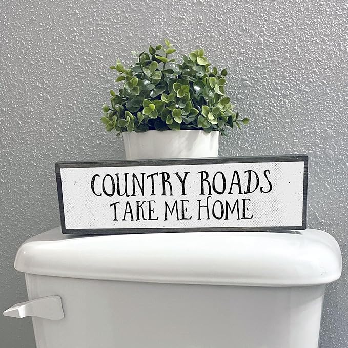 Wood & Metal Southern Sign – Weatherproof Indoor Outdoor Wall Decor – Rustic Charm with "Country Roads Take Me Home" – Gift-Wrapped & Ready to Give
