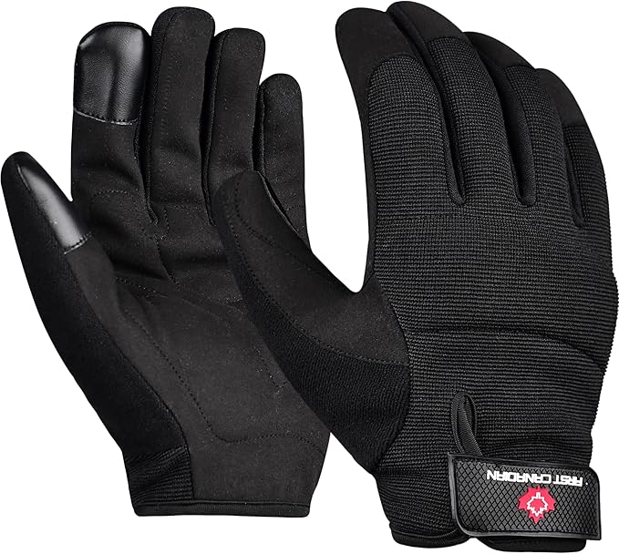 1 Pair Heavy Duty Mechanic Work Gloves for Men & Women – Synthetic Leather Safety Gloves, Puncture Resistant, Durable Utility Gloves for Automotive, Construction, Yard Work & Landscaping (2XL)