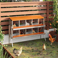 Chicken Nesting Box,10 Compartments Galvanized Steel Metal Chicken Laying Box with Roll Out Egg Collection,Wall Mount Chicken Nesting Boxes,Easy Egg Collection, Hen Roosting Boxes