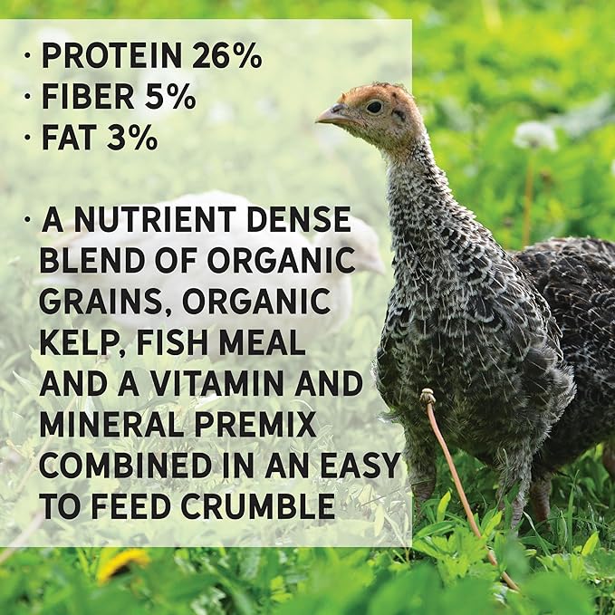 New Country Organics Certified Organic Gamebird Crumbles, Soy Free, 35 lbs
