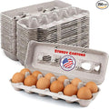 MT Products Blank Natural Pulp Egg Cartons Hold Twelve Eggs 11.50" x 4.2" x 1.25" - Perfect for Chicken Farm (Case of 250) - Made in USA