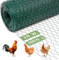 Chicken Wire Fencing Mesh, PVC Coated Galvanized Hexagonal Floral Chicken Wire, Outdoor Anti-Rust Chicken Wire Poultry Netting for Garden Fence