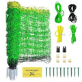 Electric Fence Netting, 35.5" x 164' Electric Poultry Netting with Fiberglass Posts and Double-Spiked Stakes, Utility Portable Mesh for Poultry in Backyards, Homesteads, Farms and Ranches