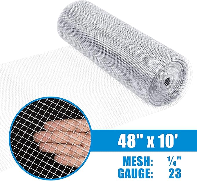 Fencer Wire 23 Gauge Galvanized Hardware Cloth with Mesh Size 1/4" x 1/4" (4 ft. x 10 ft.)