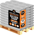 Heavy Duty Silver Poly Tarp 40' X 60' - Bulk Full Pallet (12 Pack) - Multipurpose Protective Cover - Durable, Weather Proof & Tear Resistant - 12 Mil Thick Polyethylene - by Xpose Safety
