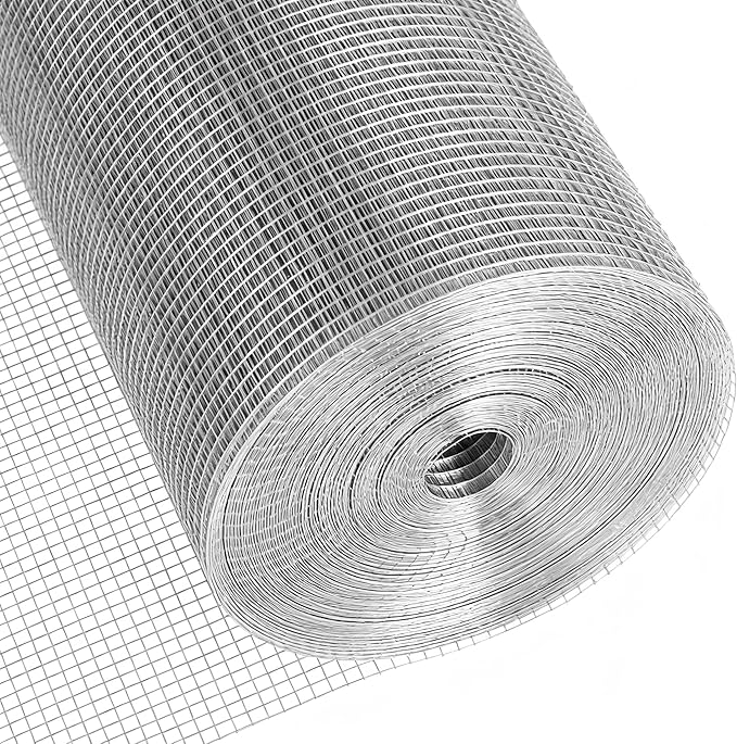 Hardware Cloth Galvanized After Welding 23 Gauge,Chicken Wire Mesh Screen Fence, Heavy Duty Wire Mesh Roll for Chicken Pen/Coop Fences, Garden Fences,Poultry Netting Cage (48IN x 100FT)