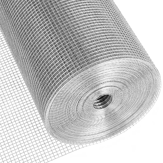 Hardware Cloth 1/4 inch 48Inx100Ft Galvanized After Welding 23 Gauge,Wire Cloth Mesh Roll Chicken Wire Fence Roll for Chicken Pen/Coop Fences, Garden Fences/Fencing,Screen Mesh,Poultry Netting Cage
