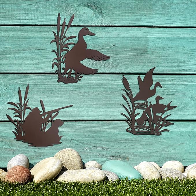 J-Fly Farm Wall Decor Hunter Wall Decor Hanging Hunting Room Decor Rustic Home Wall Art Valentine Living Room Bedroom Bathroom Decor