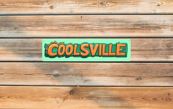 Vintage Tin Coolsville Sign Retro Metal Sign Suitable For Home Street Shop Garage Bar Farm Garden - Multi-Purpose Metal Sign For Indoor/Outdoor Use Plaque 4x16 Inch