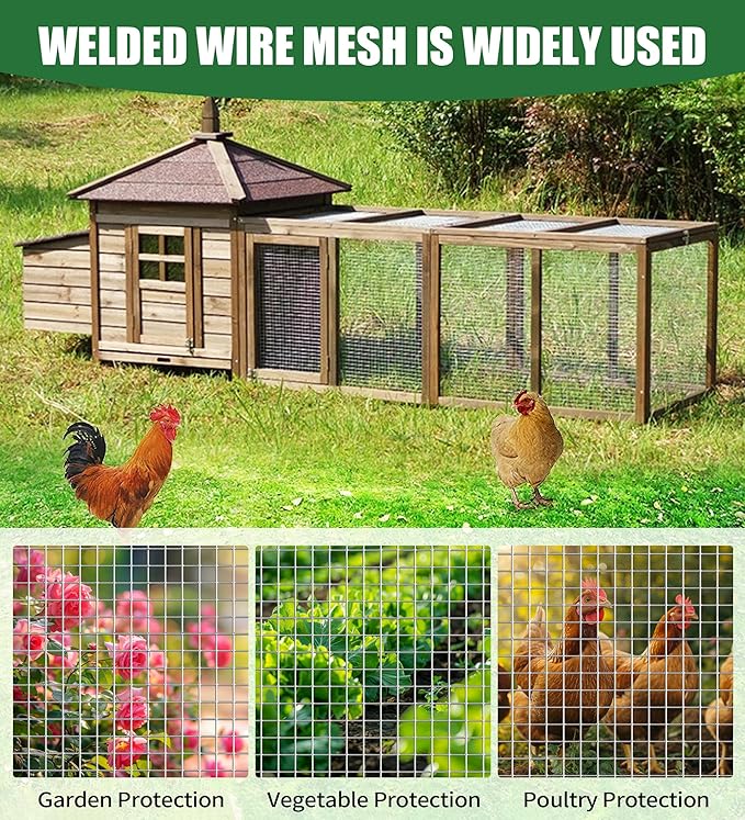Hardware Cloth 1/4 Hot Dip Galvanized Wire Mesh Roll 23 GA Building&House Repaird Wire Fence Mesh - for DIY, Coops, Rabbit,Snake Fences, DIY Crafting,Plants Protective& Screen Mesh Silver